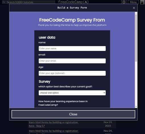 survey form project